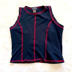 Midnight Hour Black and Red Crop Tank Top
